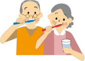 ● 口の中を清潔に保とう口の中の雑菌が少ないと、万一誤嚥しても肺炎になりにくくなります。食後以外にも、食前の歯磨きもおすすめです。